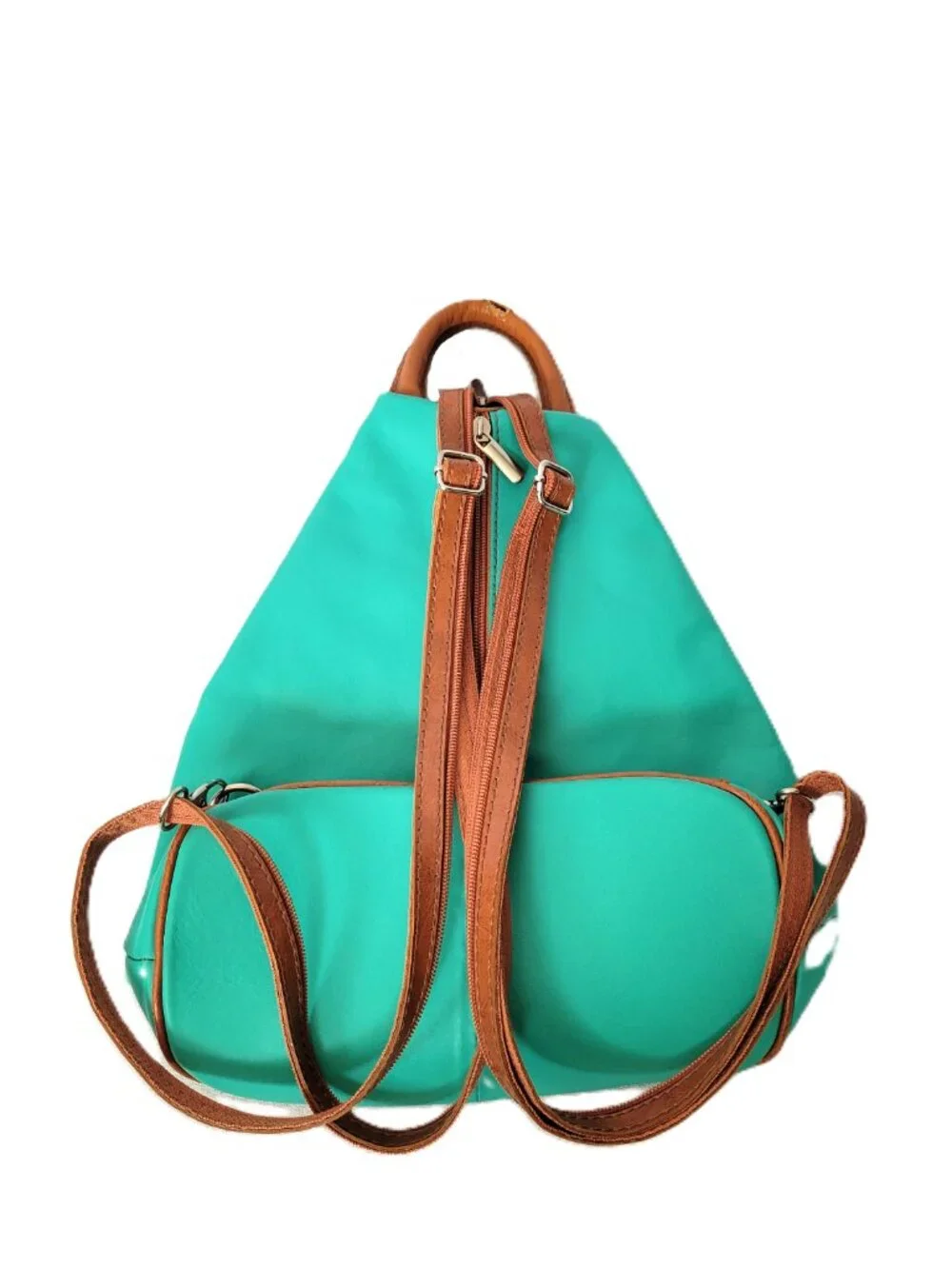 LaGaksta Stella Convertible Leather Backpack Purse Teal Mint Green Italy READ